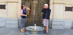 Sampling the spring waters
