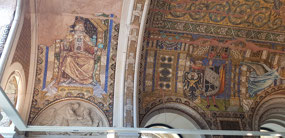 Mosaics at he bomber-out church