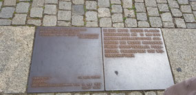 Plaque marking the book burning