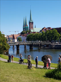 The film crew by the river