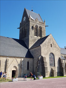 The Church with the paratrooper hanging from it