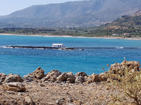 The view to the Georgioupolis church on the spit