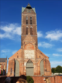 The bombed St Mary's church in Wismar