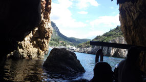 Looking out from cave