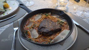 My beef cheeks with orzo