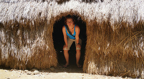 Gudrun in der Hütte