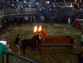Horns set alight