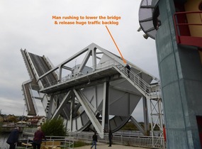 Man lowering the bridge