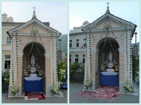 Shrine before & after
