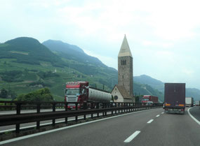 Church virtually on the autostrada