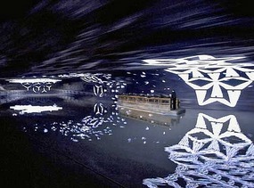 Laser-lit pool