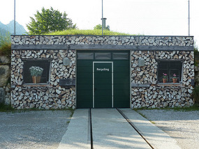 Very posh recycling shed!