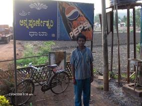 The Dhaba sign, and Grandson.