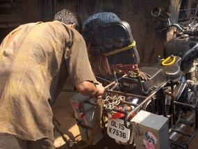 A welder at work.