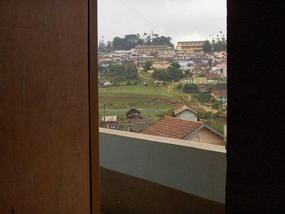 The view from the plywood door of my cheap hotel