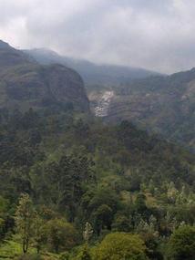 Distant waterfall