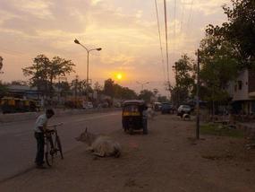 The sun sinks low in Ambala