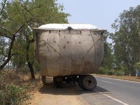 Overloaded truck.