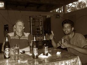 In the Beer Garden.