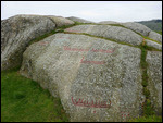Viking ships tattooed on the granite