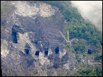 A mine halfway up the cliff at Wallensee