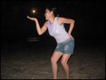 Gi-gi plays with the moon