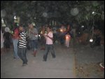 Worshipers chant at the Temple