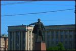 Statue of Lenin - said to be hailing a taxi