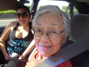 Frances & mum taking me to the airport