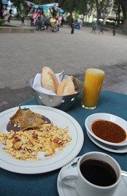 Breakfast looking over the zocola