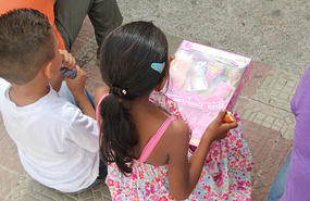 Children with their presents