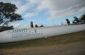 Wind farm being assembled