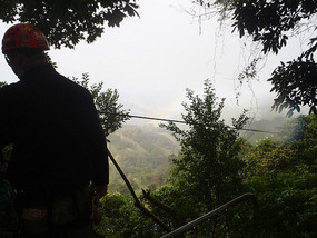 Zip lining above the rainbow