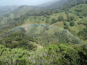 Zip lining above the rainbow