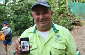 Efrain - where his house once stood, now a toilet