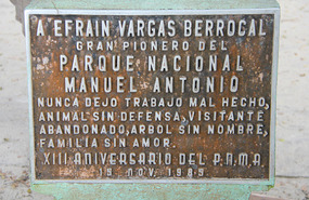 Plaque down the beach to commemorate his dad