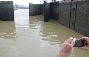 Double set of gates being closed