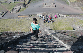 248 steps up to the top of the Pyramid of the Sun