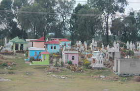 Bright colouful cemetry
