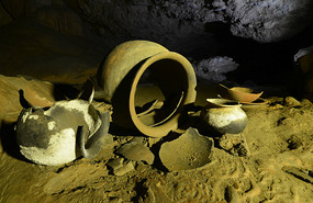 Ceramic pots with "kill holes", 