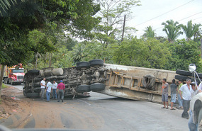 Overturned truck