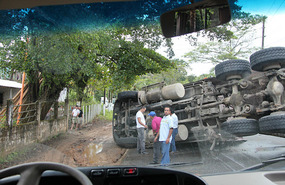 Our narrow van squeezed through the gap