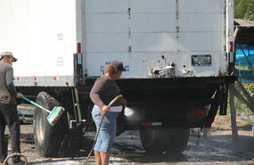 Truck wash stop