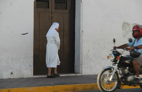 Nun on her way