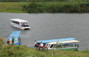 No wharf at the other end. Bow in and all off.