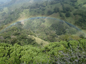Zip lining above the rainbow