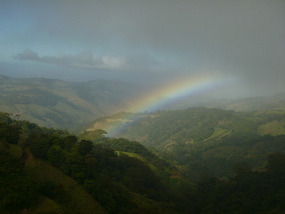 Zip lining above the rainbow