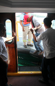 Pilot stepping aboard