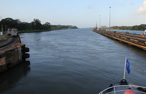 ... and the gates open into the Caribbean Sea