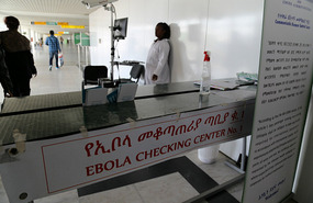 Ebola temperature check on arrival